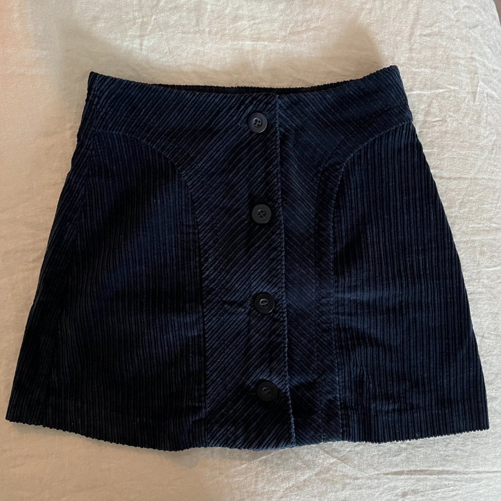 Rouje Navy Corduroy Skirt